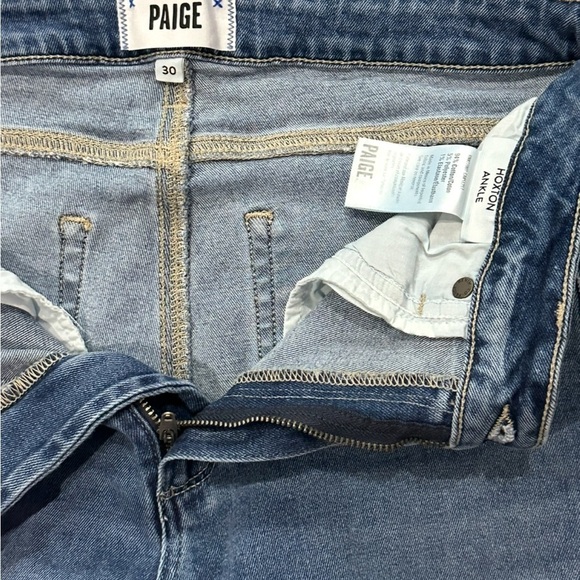 👖🏙 PAIGE Hoxton Ankle High Rise Skinny Jeans | Distressed Cropped Sz 30 - Picture 3 of 4